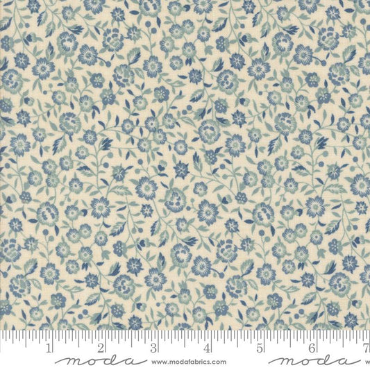 Sacre Bleu Renoncule Florals Pearl French Blue French General Moda Cotton Fabric