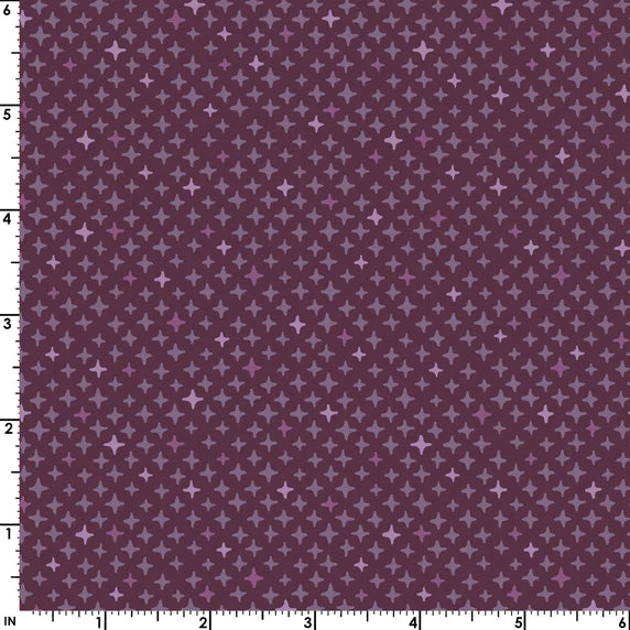 Saguaro Shining Stars Metallic Dark Purple Christina Cameli Maywood Studio Cotton Fabric