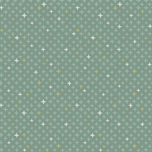 Saguaro Shining Stars Metallic Sage Green Christina Cameli Maywood Studio Cotton Fabric