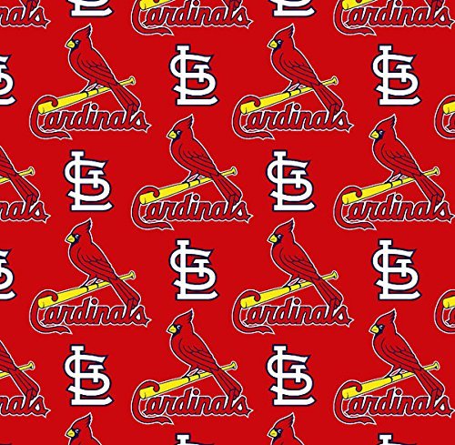 Saint Louis Cardinals MLB Baseball Logo and Name Fabric Traditions Cotton Fabric