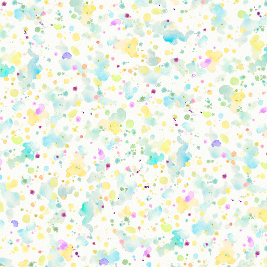 Sally's Speckle 108" Wideback Paint Splatter White Multi Sillier Than Sally P&B Textiles Cotton Fabric PB-SSPW-5786-TY