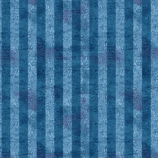 Salt and Sea Textured Stripe Dark Blue Andrea Tachiera Henry Glass Cotton Fabric