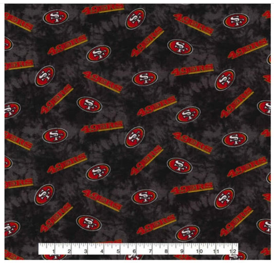 San Francisco 49ers NFL Football Tie Dye Design Flannel Fabric