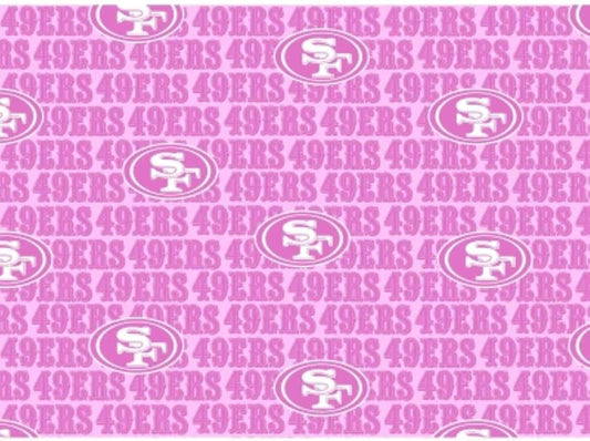 San Francisco 49ers NFL Pink Mini Print 58" Cotton Fabric