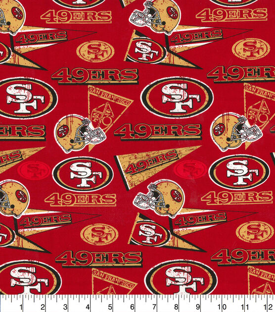 San Francisco 49ers NFL Retro design Cotton Fabric