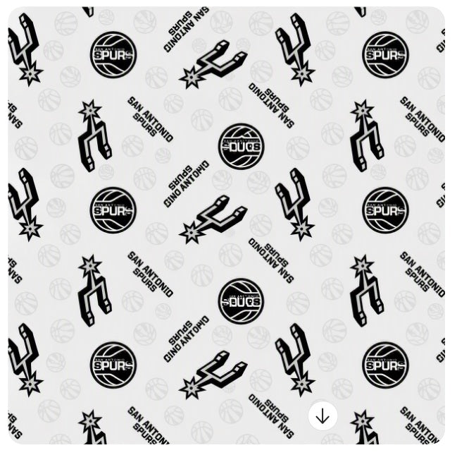 San Antonio Spurs NBA Basketball Fleece Allover Grey designed Camelot Fabrics Polyester Fabric NBA-83BSAS0002-AFLEECE