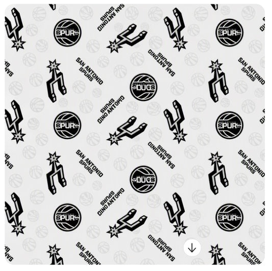 San Antonio Spurs NBA Basketball Fleece Allover Grey designed Camelot Fabrics Polyester Fabric NBA-83BSAS0002-AFLEECE