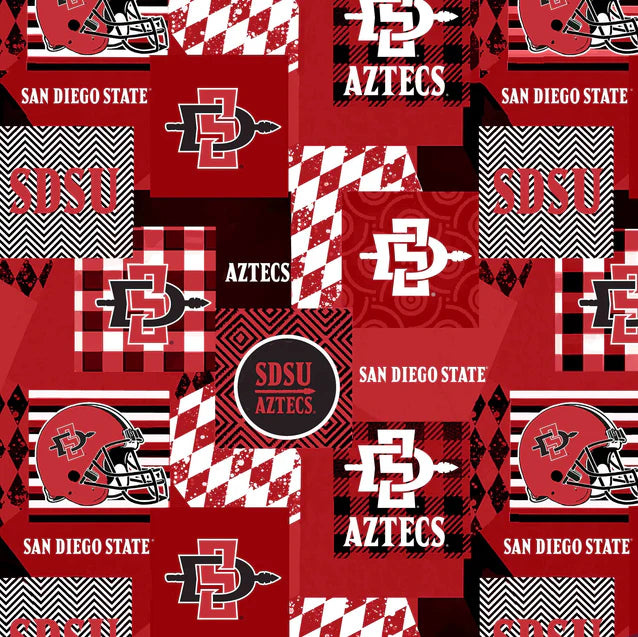 San Diego State Aztecs NCAA College Collegiate Minky Geo Sykel Enterprises Polyester Fabric SYK-SDSU-1367