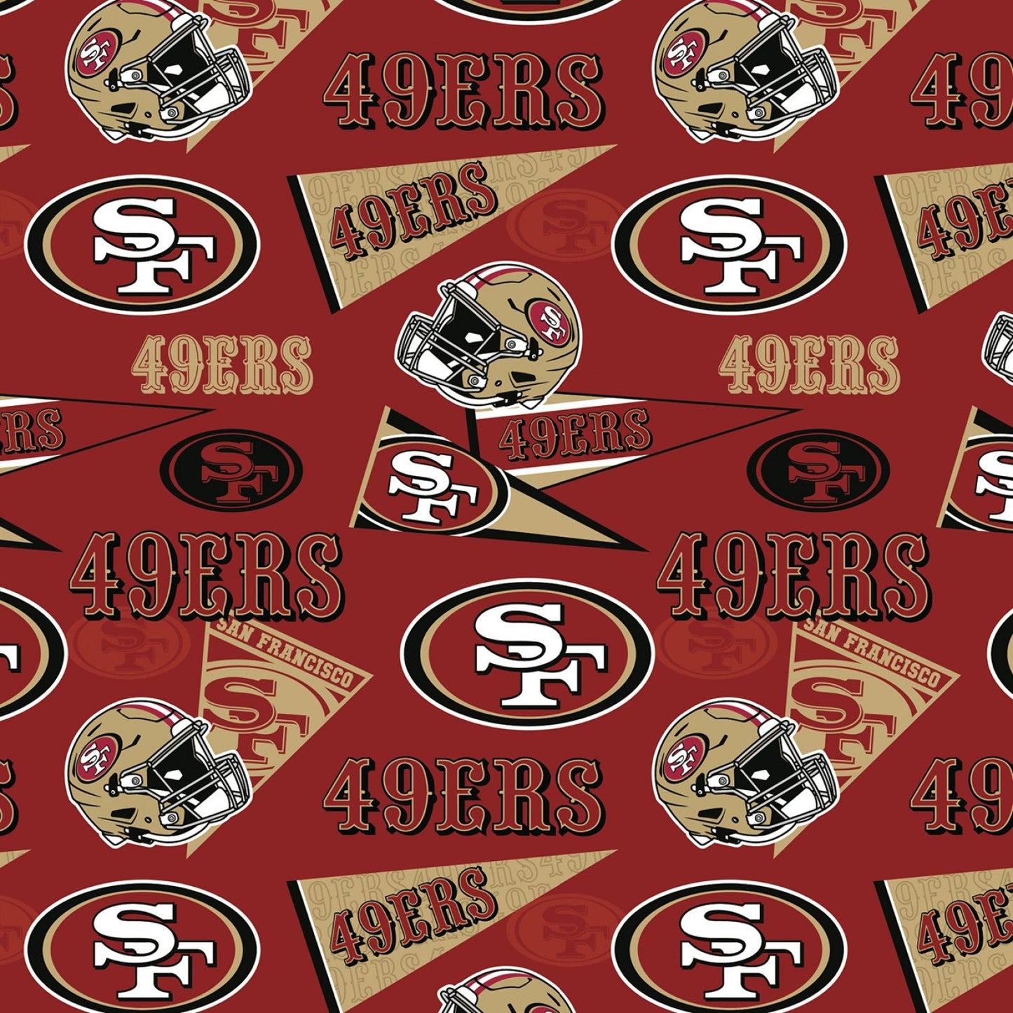 San Francisco 49ers NFL Football Retro Fabric Traditions Cotton Fabric NFL-70450D