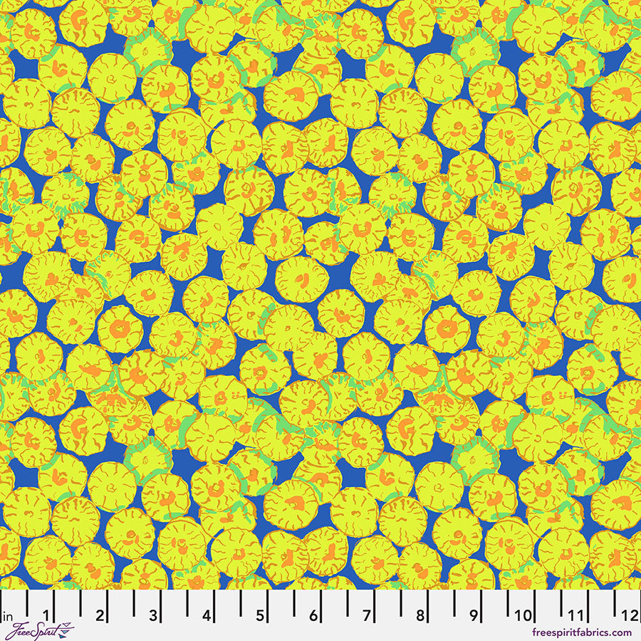 Sand Dollar Blue February 2026 Brandon Mably Kaffe Fassett Collective Free Spirit Cotton Fabric FS-PWBM031.BLUE
