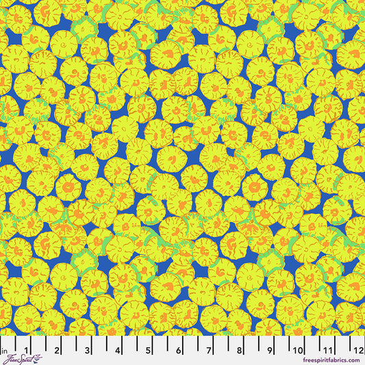 Sand Dollar Blue February 2026 Brandon Mably Kaffe Fassett Collective Free Spirit Cotton Fabric FS-PWBM031.BLUE