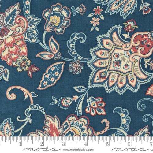 Sandalwood Fleur Paisley Indigo Dark Blue 3 Sisters Moda Cotton Fabric