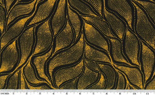 Sandhill and Waterhole Gold Anna Pitjara M&S Textiles Australia Cotton Fabric MSTA-SAWG-Gold