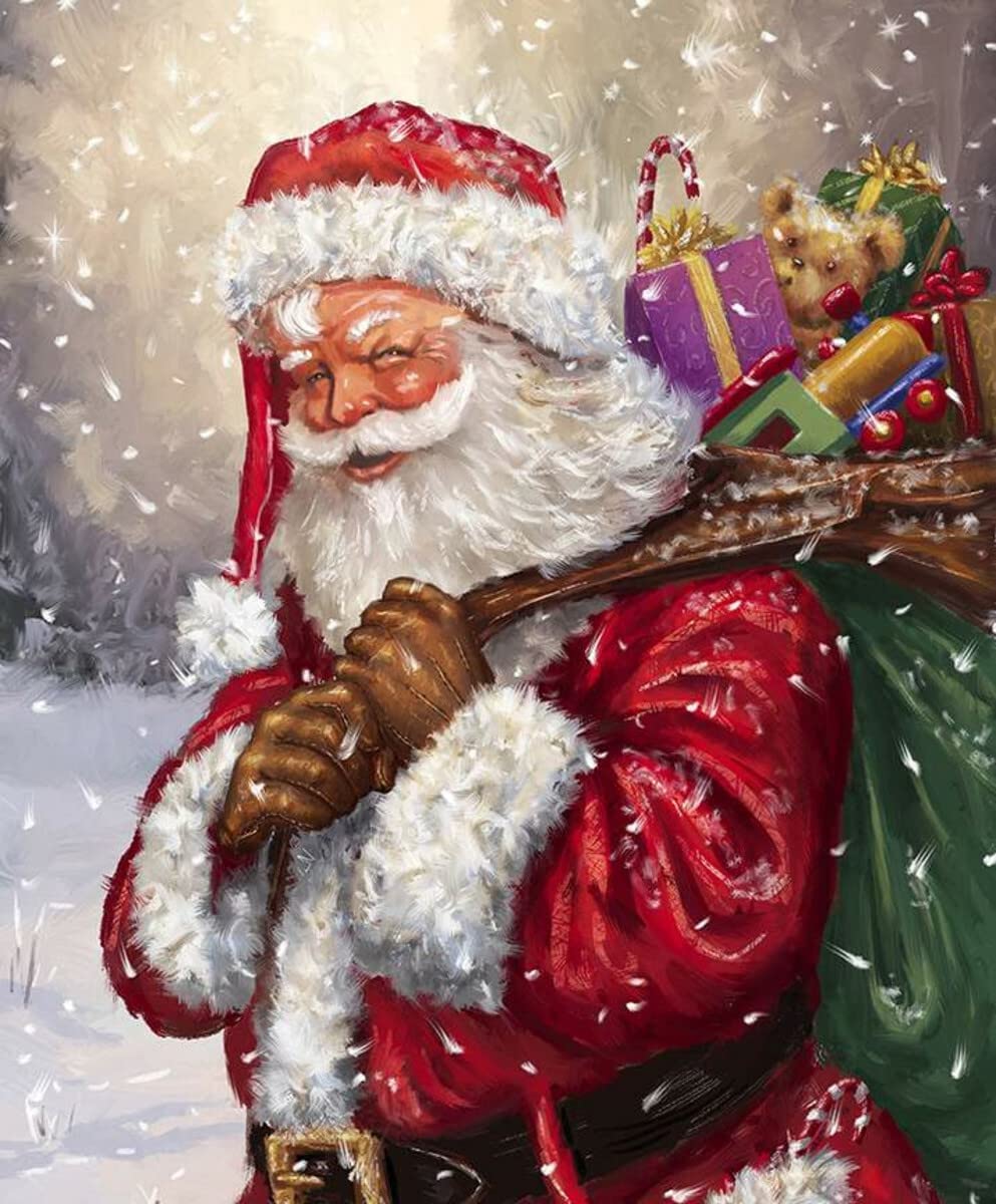 Santa Christmas Time is Here Jolly Old St Nick Panel 36" Riley Blake Cotton Fabric | US Fabric Shop