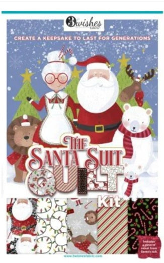Santa Suit Quilt Storybook 38 x 46 in Quilt by 3 Wishes Quilt Kit 3W-SSQK-Box