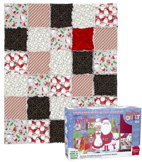 Santa Suit Quilt Storybook 38 x 46 in Quilt by 3 Wishes Quilt Kit 3W-SSQK-Box