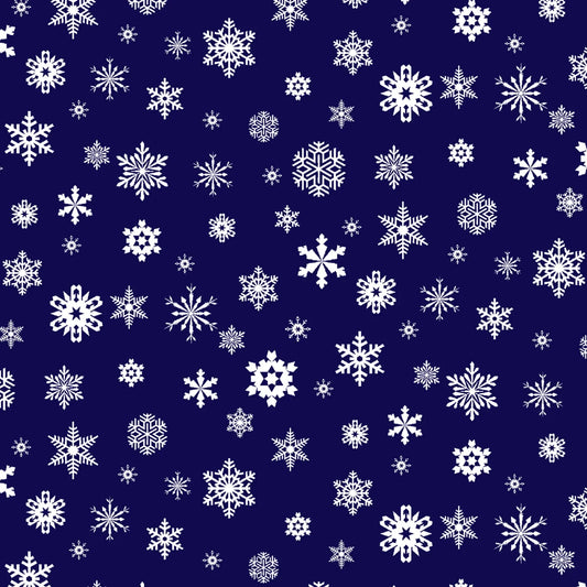 Santa's List Snowflakes Midnight Elizabeth's Studio Cotton Fabric ES-676-MIDNIGHT