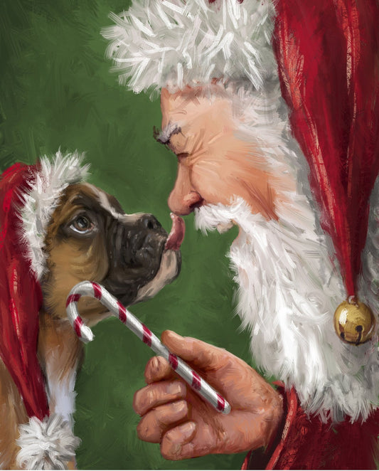 Santa and Puppy Dog Panel 35.5" David Textiles Cotton Fabric DT-AH-0005-3C-1