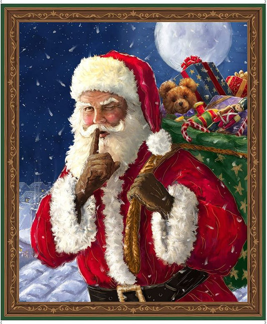 Santa's Night Out Santa Panel 36" Marcello Corti Quilting Treasures Cotton Fabric
