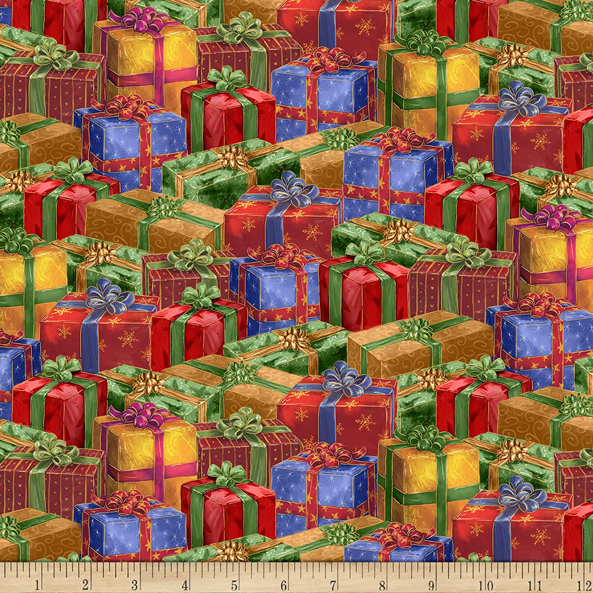 Santa's Night Out Gifts Multi Marcello Corti Quilting Treasures Cotton Fabric | US Fabric Shop
