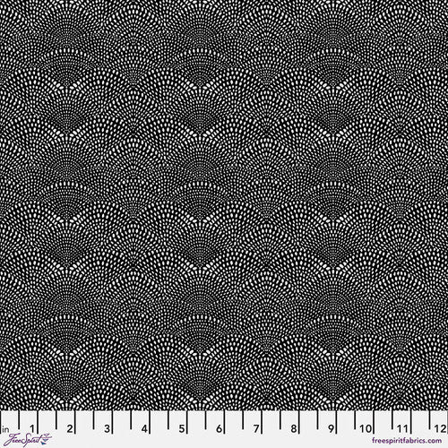 Scalloped Hills Black Cori Dantini Free Spirit Fabrics Cotton Fabric