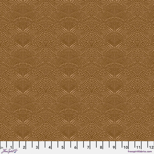 Scalloped Hills Coffee Cori Dantini Free Spirit Fabrics Cotton Fabric