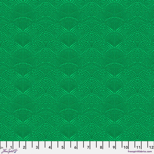 Scalloped Hills Emerald Cori Dantini Free Spirit Fabrics Cotton Fabric