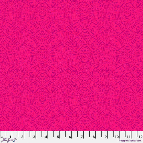 Scalloped Hills Raspberry Pink Cori Dantini Free Spirit Fabrics Cotton Fabric