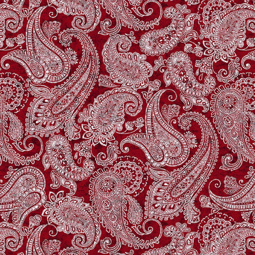 Scarlet Days & Nights Paisley Red Color Principle Henry Glass Cotton Fabric