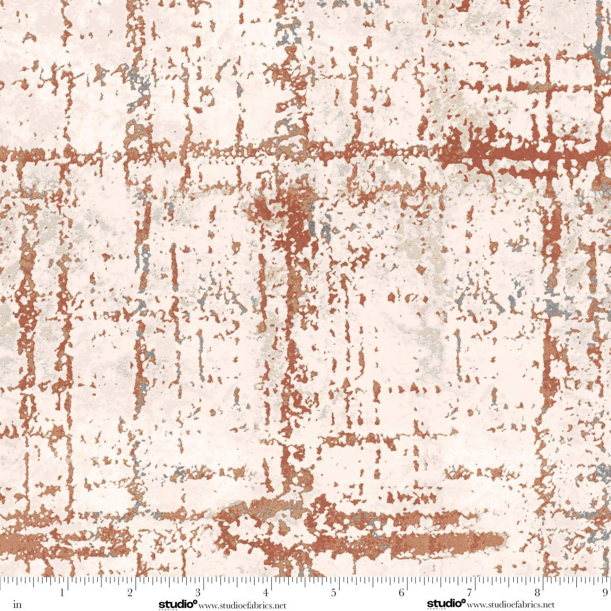 Scary Spice Rough Plaid Cream Orange Funny Girl Studio E Cotton Fabric SE-8827-14