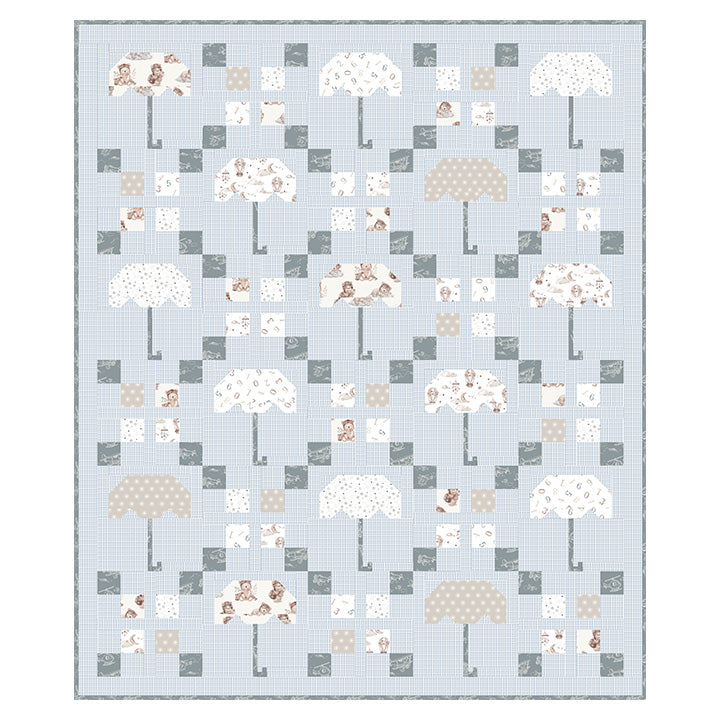 Scattered Showers Digital Quilt Top 61.5' x 73" Soaring Dreams Northcott NC-DQF150