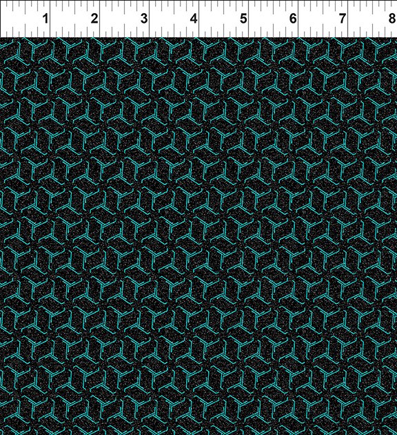 Sci Fi Circuits Teal Jason Yenter The Beginning Cotton fabric