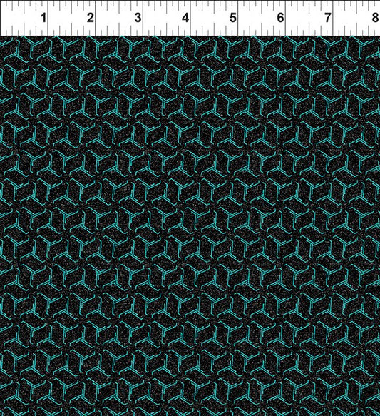 Sci Fi Circuits Teal Jason Yenter The Beginning Cotton fabric