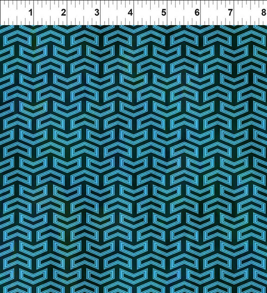 Sci Fi Signal Teal Jason Yenter In The Beginning Cotton fabric