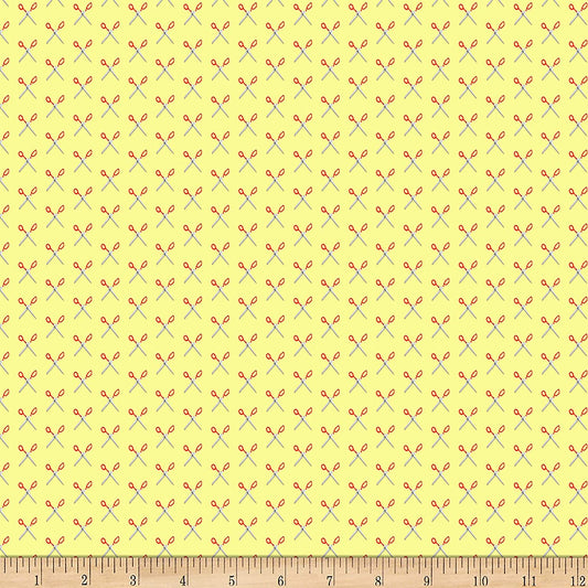 It's A Shop Hop Scissors Yellow Quilting Treasures Cotton Fabric