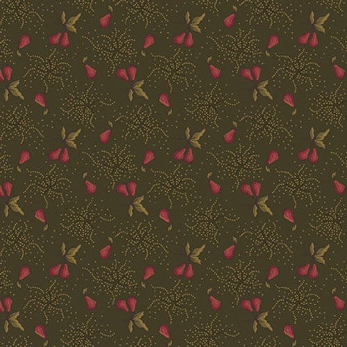 Scrap Basket Favorites Burnished Pear Sprigs Green Kim Diehl Henry Glass Cotton Fabric