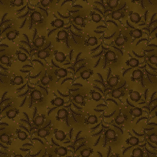 Scrap Basket Favorites Pomegranate Patch Brown Kim Diehl Henry Glass Cotton Fabric