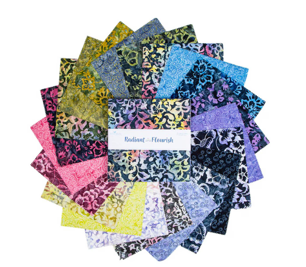 Expressions Batiks Radiant Flourish 10" Square Layer Cake 42pcs Riley Blake Designs Cotton Fabric RB-10-23385-42