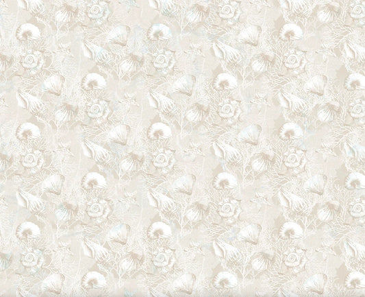 Sea Breeze Shells Corals Tonal Texture Cream Deborah Edwards Northcott Cotton Fabric