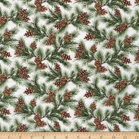 Season of Heart Tree Branch Toss Ivory Susan Winget Wilmington Prints Cotton Fabric