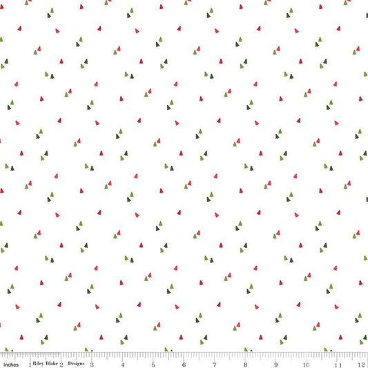 Seasonal Basics Trees White Christopher Thompson Riley Blake Designs Cotton Fabric RB-C654-WHITE