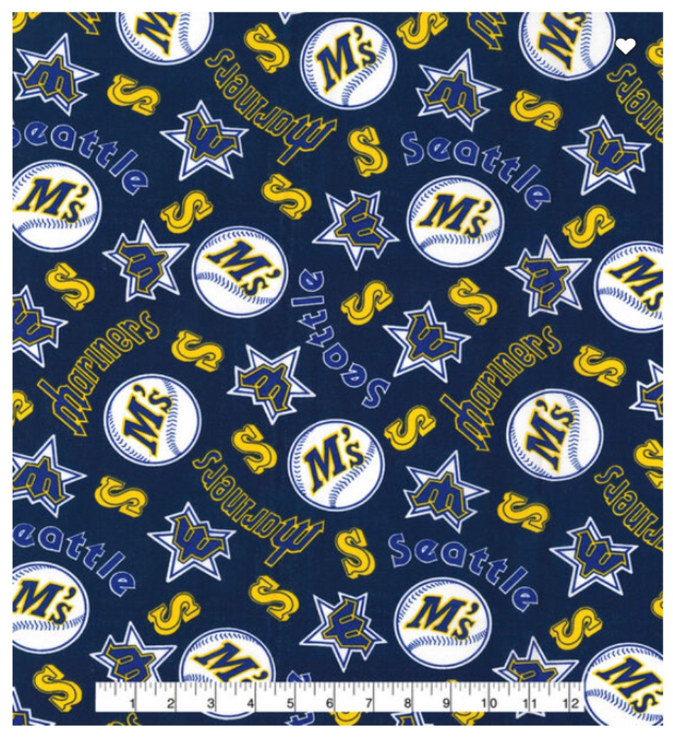 Seattle Mariners MLB Baseball Cooperstown Fabric Traditions Cotton Fabric