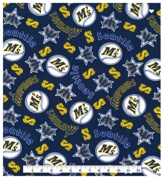 Seattle Mariners MLB Baseball Cooperstown Fabric Traditions Cotton Fabric