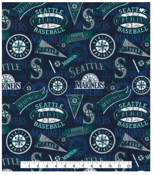 Seattle Mariners MLB Baseball Vintage Fabric Traditions Cotton Fabric