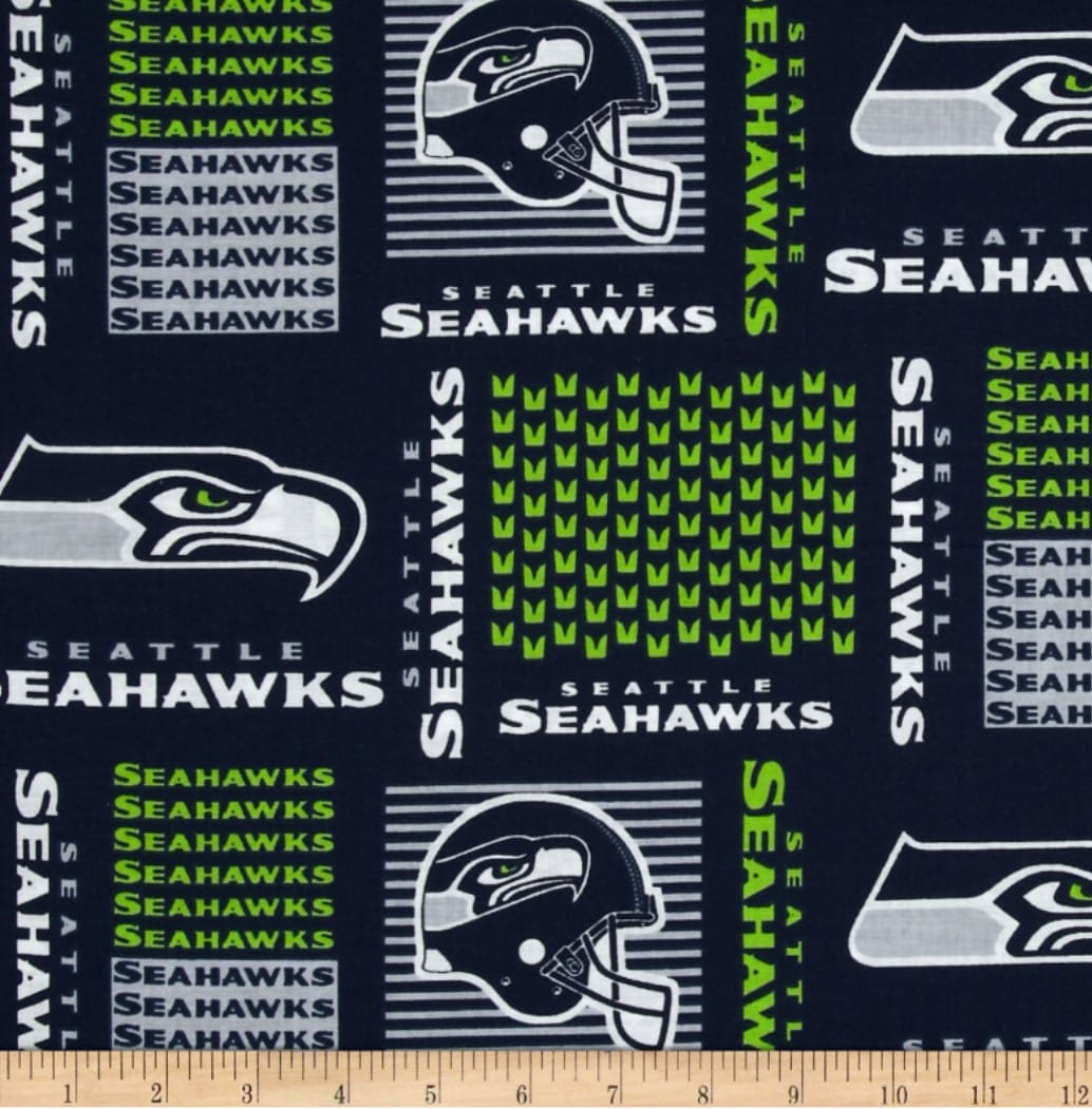 Seattle Seahawks NFL Block Design 58" Cotton Fabric