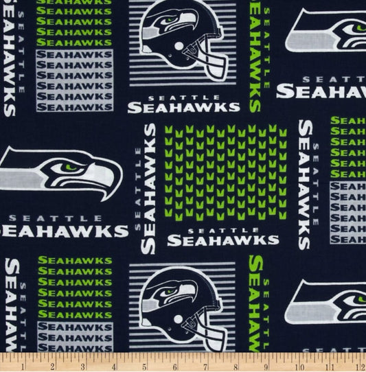 Seattle Seahawks NFL Block Design 58" Cotton Fabric