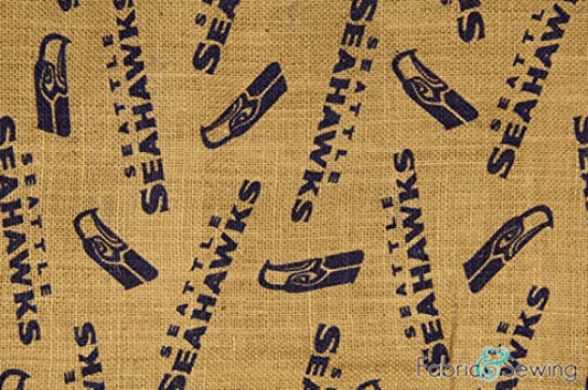 Seattle Seahawks NFL Football Burlap 47" Jute Fabric