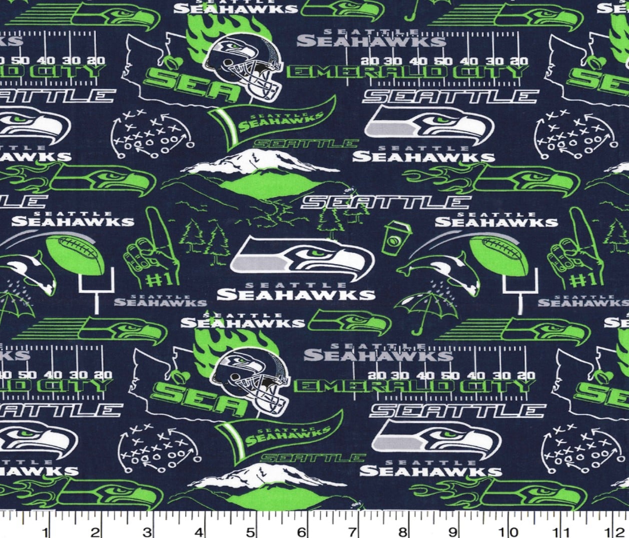 Seattle Seahawks NFL Hometown Design Cotton Fabric