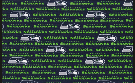 Seattle Seahawks CANVAS NFL Football Mini Logo Fabric Traditions Cotton Canvas Fabric NFL-70555-CH