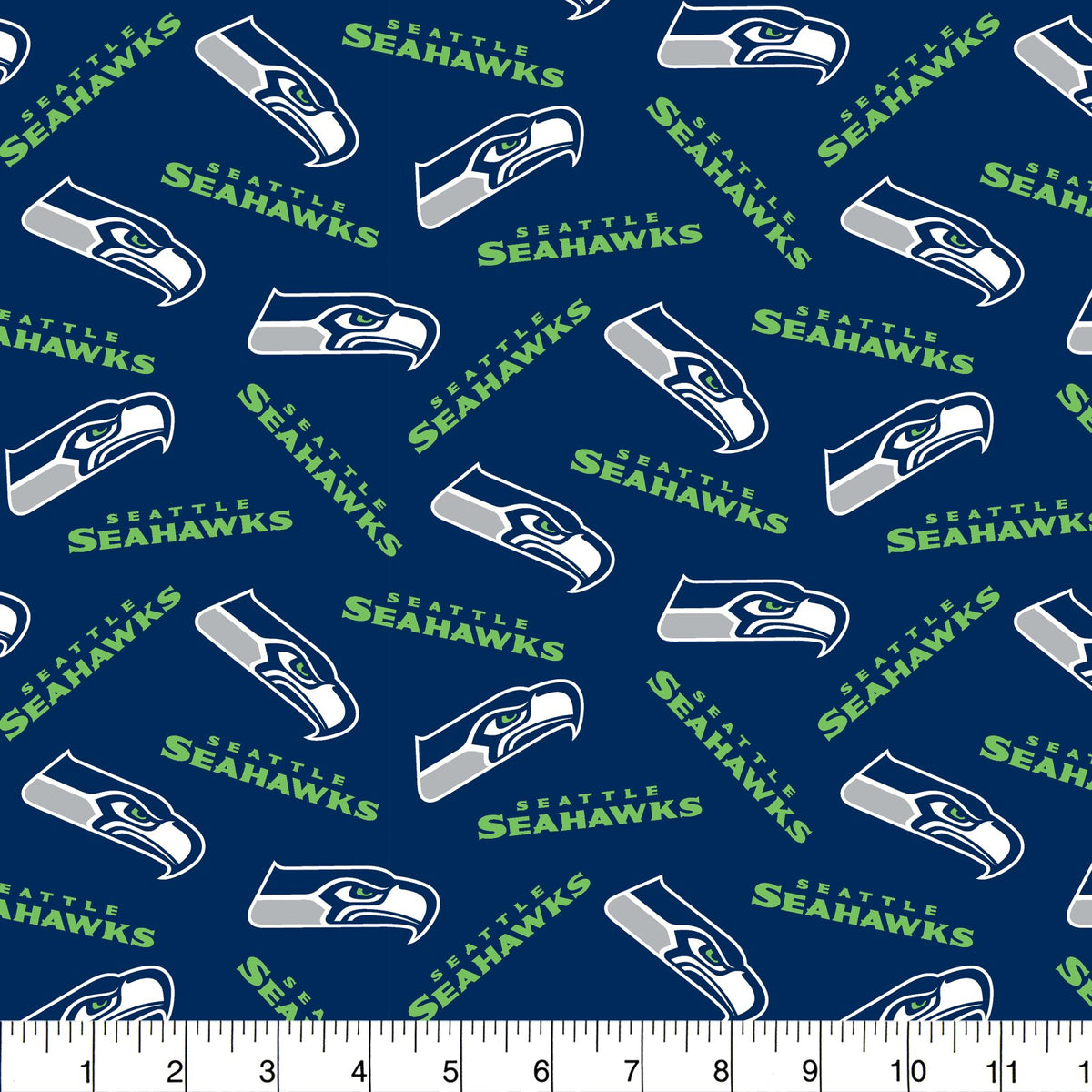 Seattle Seahawks NFL Football Mini Print Navy Blue 43-44 inches wide Fabric Traditions Cotton Fabric NFL-70632 DN